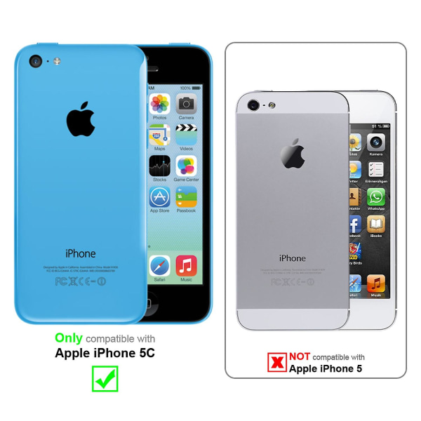 Apple iPhone 5C Handy Case Cover Etui - mit Kartenfächer und Standfunktion Arctic white iPhone 5C