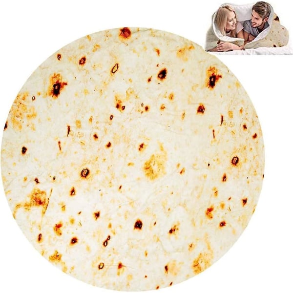 Tortilla Blanket, Round Giant Funny Flour Burrito Food Blanket, Burritos Tortilla Blanket