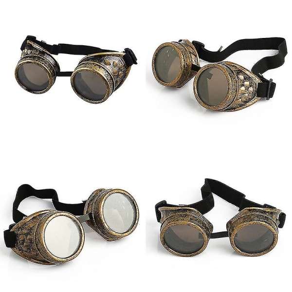 Vintage victorianske Steampunk Goggles Briller Svejsning Gothic Cosplay_x005f_x000d_ Silver