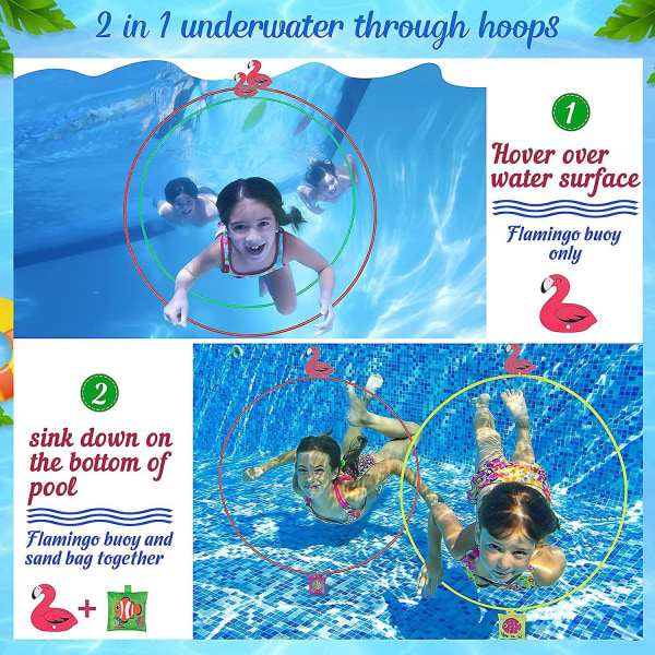 Diving Toys 15 Pack, Pool Diving Rings Toys For Kids Toys Swim Hoops Set