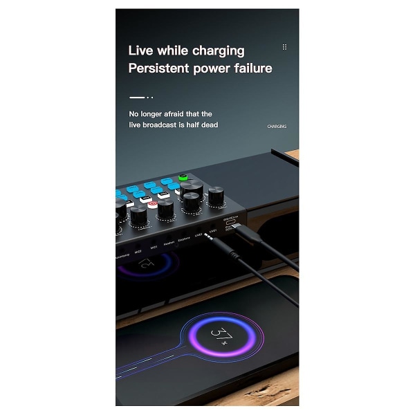 SY168 Ljudkort Live Broadcast Högtalare Multifunktionell Allt-i-ett Bärbar Bluetooth för Sång Black