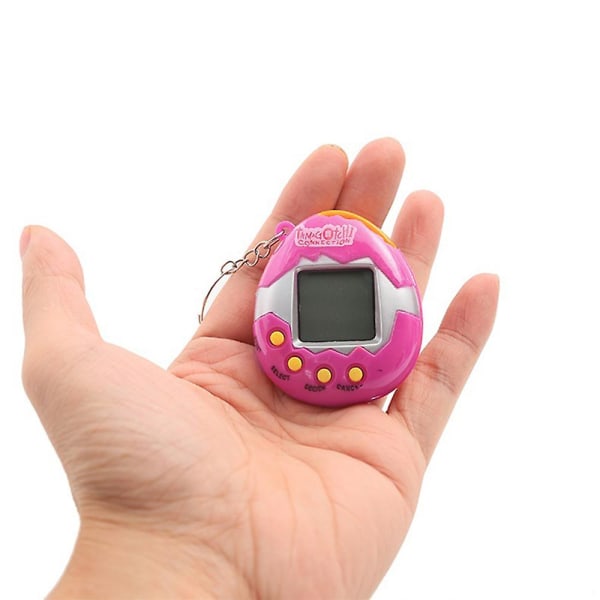 90'ernes Tamagotchi elektroniske kæledyr legetøj sjovt dinosauræg med nøglering virtuel cyber kæledyr spil retro nostalgiske legetøj børn julegaver Pink