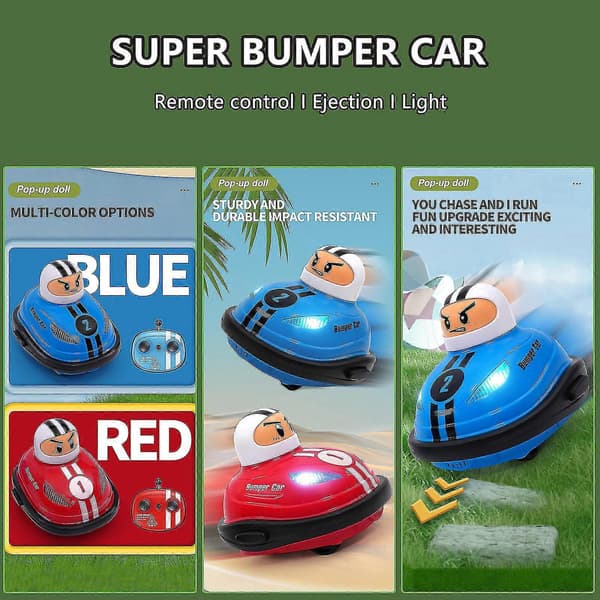 1 Set Speed Bumper Cars Toy Mini Remote Control Ejector Vehicles With Remote Control Blue