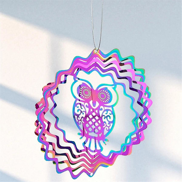 Fairy Kinetic Gradient Farve Vind Spinner Skulptur 3D Vindspil Sol Fanger Gazing Ball Spiral Hale Stabilisator As Shown