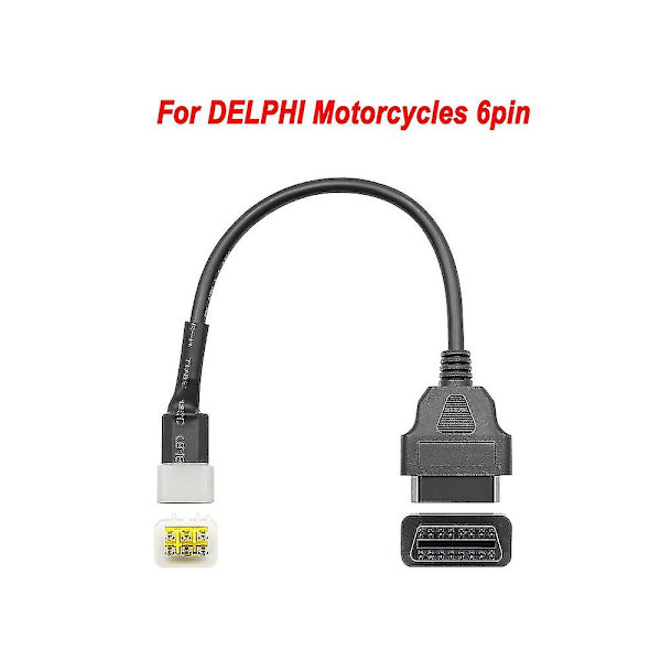 Diagnostik 6 Pin til Obd2 16 Pin Adapter Obd Diagnostisk Kabel til Delphi Ecu til Benelli Motorcykel Fejlfindingsstik