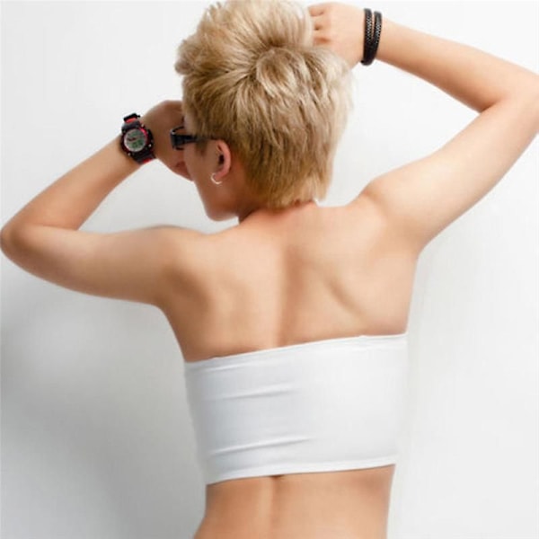 Kvinders Åndbar Stropløs Brystbinder Trans Cosplay Ny White XL
