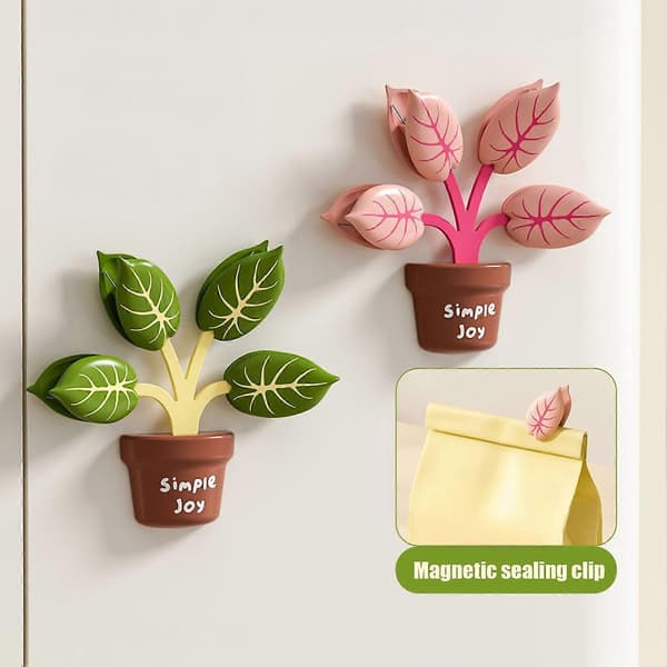 Magnetisk forseglingsclips - Blomsterdesign til madopbevaring og noter