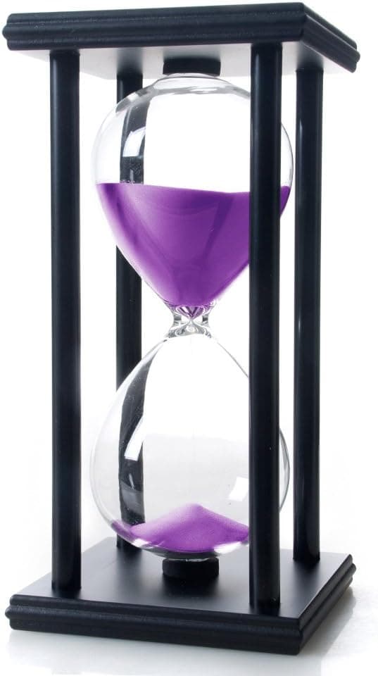 Lila 60 minutters træsandur, timeglas sandtimer