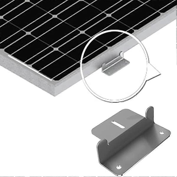 Formede solcellepanelbraketter, 4 stk Z-formede med muttere og bolter