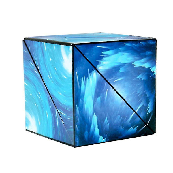 Ny 3D magisk kub Shashibo formförskjutande låda antistress handflip pussel leksaker present blue