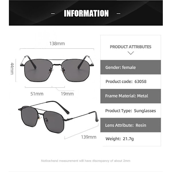 Aviator lasit Ylimitoitettu metallirunkoinen linssi Uv400 suojaus