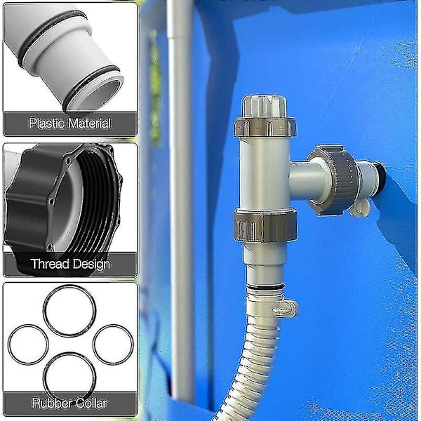 Deler Bassengslange Adapter, Bassengtilbehør, Intex Svømmebasseng Adapter, Erstatningsslange Adapter For Pumper Med Innvendig Gjenger For 1.5 Og 1.25 Tilkoblinger