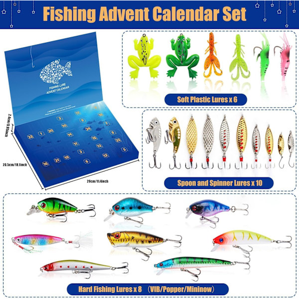 Fiske-Adventskalender 24 Dagar med Fiskefunktioner Adventskalender Fiske-Adventskalender Julnedräkningskalender Herrgåva C