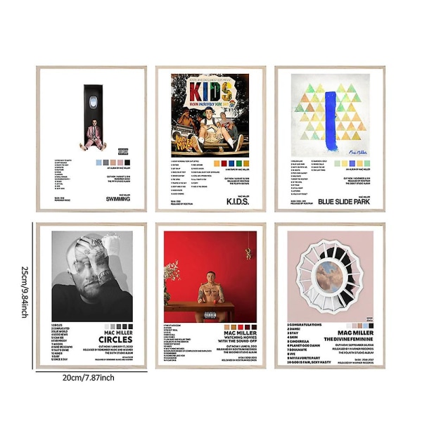 Mac Miller -albumijuliste Musiikkialbumin juliste huoneen esteettiseen kangasseinätaideeseen makuuhuoneen sisustukseen