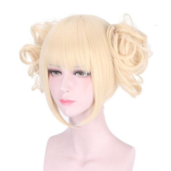 My Hero Academia Cross My Body Himiko Toga Cosplay -peruukit Anime Blonde -peruukit Lyhyet hiukset otsatukka Halloween-juhliin Cosplay -peruukit Puku