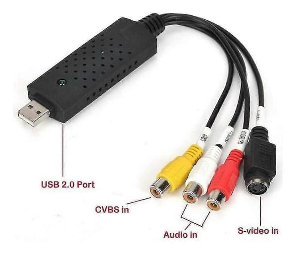 USB RCA VHS til PC Adapter, Videoopptakskort for Overvåking