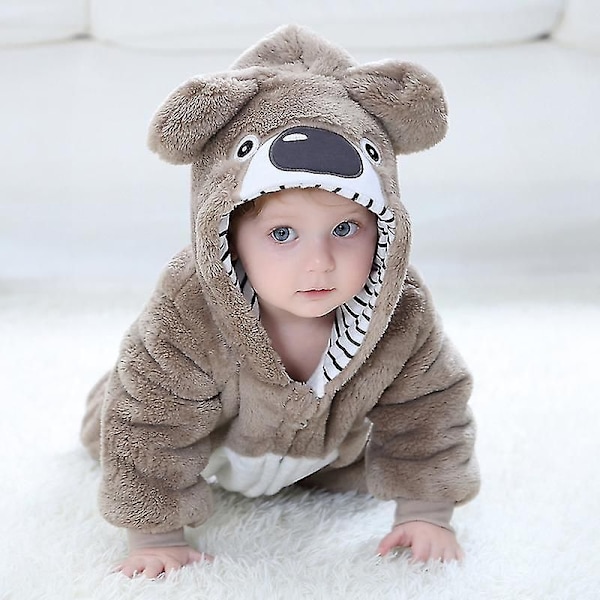 Umorden Spedbarn Småbarn Tegneserie Koalabjørn Kostyme Kigurumi For Baby Gutter Jenter Body Jumpsuit Onesie Flanell Komfortabel 100 (31-36M)