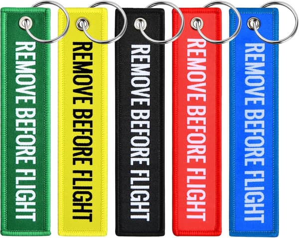 Motorcykelnyckelring (REMOVE BEFORE FLIGHT) Personlig broderad