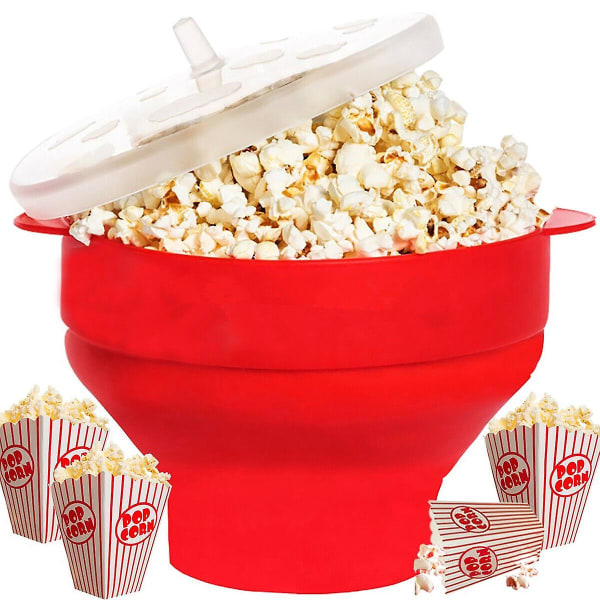 Popcornskål Silikone Sammenklappelig 2,8l Mikrobølgeopvaskemaskine med stor kapacitet Saf