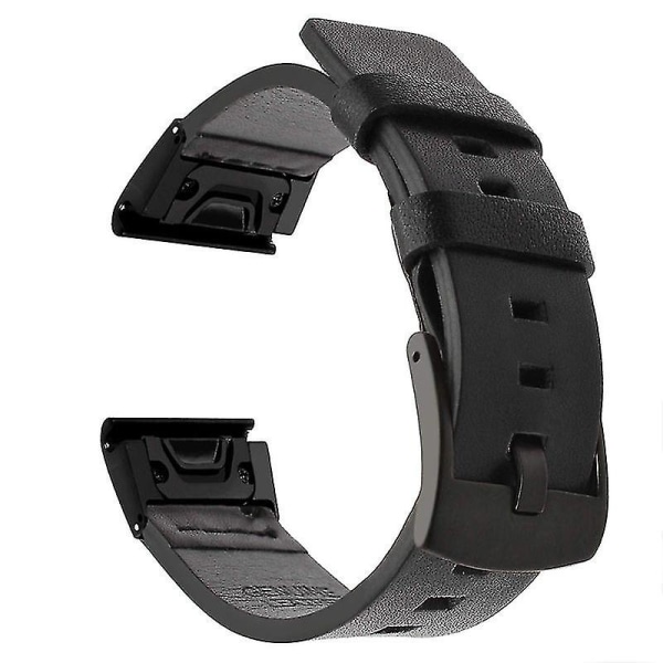 Ekte skinn klokkestropp med hurtigutløser for Garmin Fenix 6/6x/6s Kit Black Fenix6X