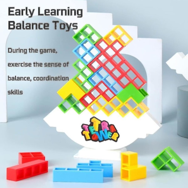Balancing Blocks Game - Tetra Tower Stacking - 48 stk - Splinterny