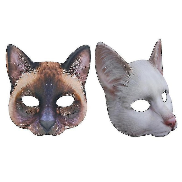 2 kpl 1 sarja Ainutlaatuiset kissanaamarit Realistiset naamiaisasusteet (ruskea, valkoinen)