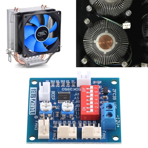 12V PC Vifte Temperaturkontroll PWM Hastighetskontroller Modul Alarm Summer Sensor med Alarm