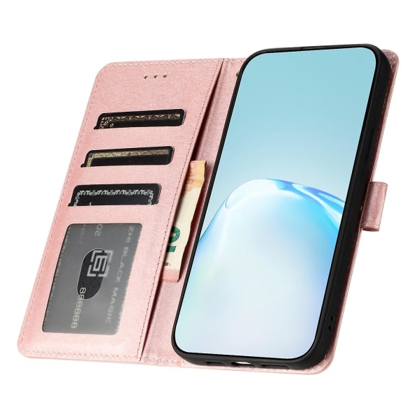 For Samsung Galaxy A33 5G PU Lær Telefonlommebok Stativdeksel Silketekstur Flip-deksel med Håndstropp Pink gold Style A Samsung Galaxy A33 5G