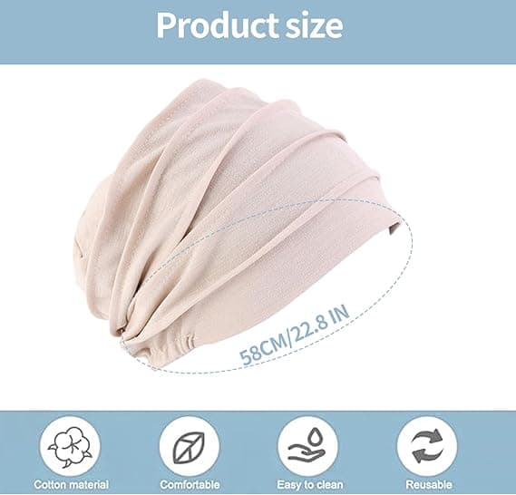 2-pack slouch beanie-mössa i bomull, sovhatt, elastisk, lätt, chemo-mössa, beanie-mössa för hår, skönhetsmössa för kvinnor