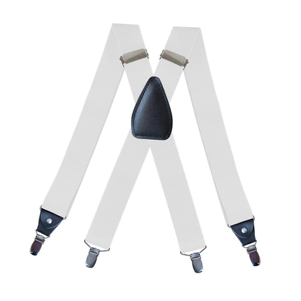 Selar for menn Elastiske stropper Solide kraftige 4 klips Justerbar Unisex Svart White