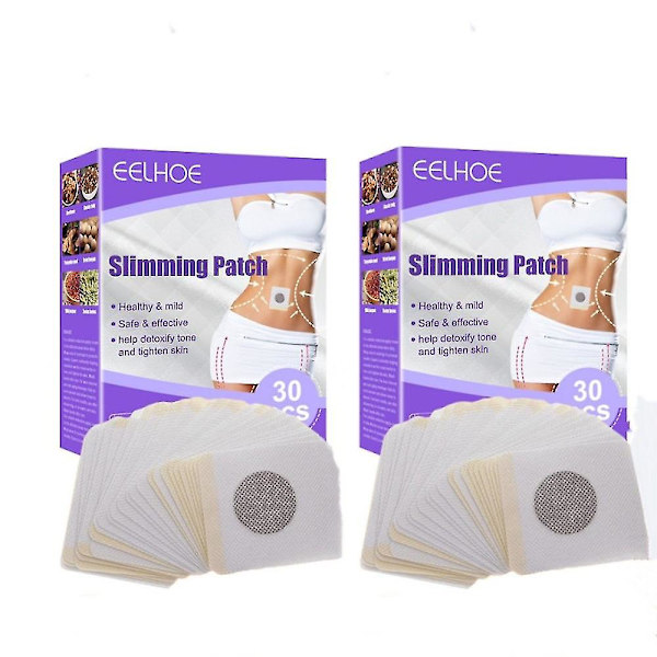 60 st Eelhoe Bantning Kroppsformande Patch stramar Lata människors tunna magarmar Bantning Navel Sticker 100% Naturlig