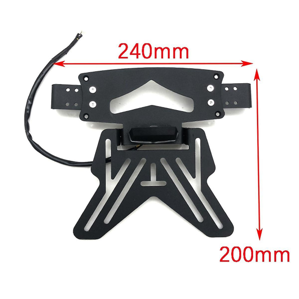 Justerbar Motorcykel Nummerplade Montering Beslag Holder - Universal Fold Nummerplade Baglygte Holder Black