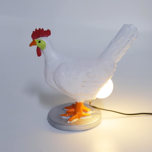 Kyllingeæglampe, sjov æglæggende kyllingelampe, lille led bordlampe til soveværelse til stue, børn, natlys
