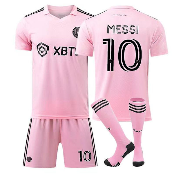23-24 Miami Home No. 10 Lionel Messi -paita (paita setti) collegepaita pink 2XL