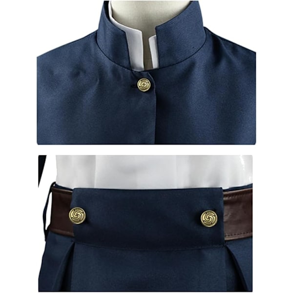 Anime Nobara Kugisaki Cosplay Kostyme, Zenin Maki Uniform Skjørt Jakke Uniform Kostyme Sett Karneval Festdrakt med Hatt Blue 3XL