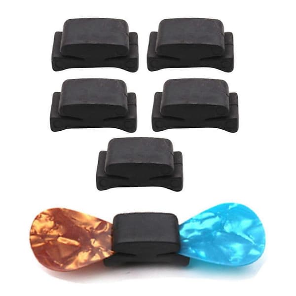 5-pack silikon gitarrplektrumhållare gitarrhuvud nybörjarplektrumhållare