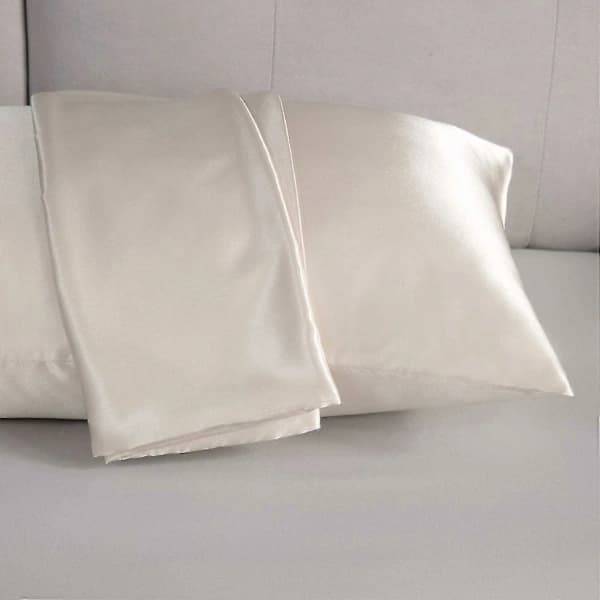 2-pack Pillowcases - Satin Pillowcases, 50 x 91 cm, Beige