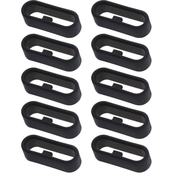 10 stk. Remstropp for klokke, kompatibel med Garmin Vivoactive 3 & Music Secure Silikonring - (svart)