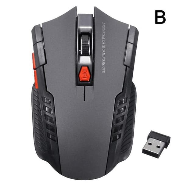 Mus Mus Bærbar Computer Trådløs PC Optisk Scroll + USB GHz Black sliver