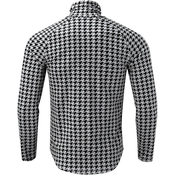 Herr långärmad basdesign turtleneck rutig toppar slim fit hundtand tryckt termisk pullover tröjor stora och höga L