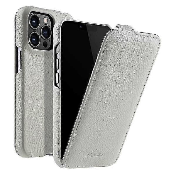 MELKCO Skyddsskal för iPhone 13 Pro Max, Äkta Läder+PC Vertikalt Flipfodral Multicolor Style H