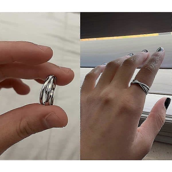 Angstring for kvinner - Spinnerring for angstlindring - Stressring - Anti-angstringer for kvinner Blue S