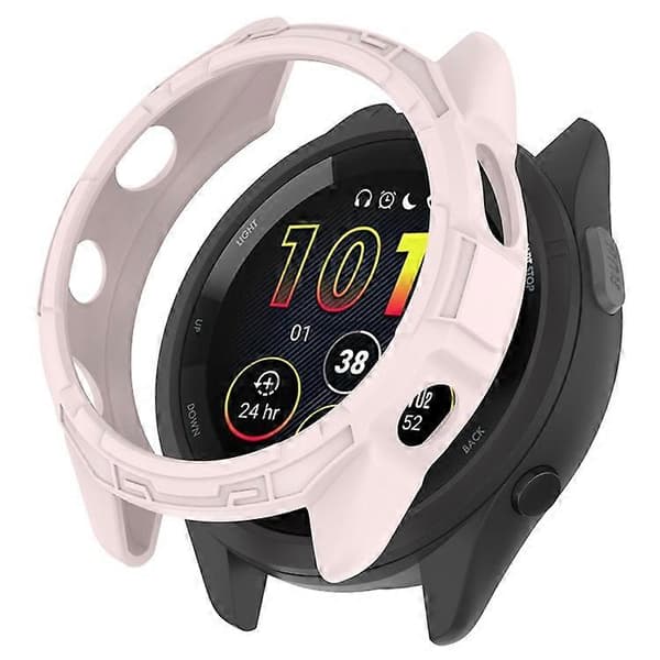 Kompatibel med Garmin Forerunner 265 Mjukt TPU-klockfodral Stötsäker Bumper Ramöverdrag LightPink