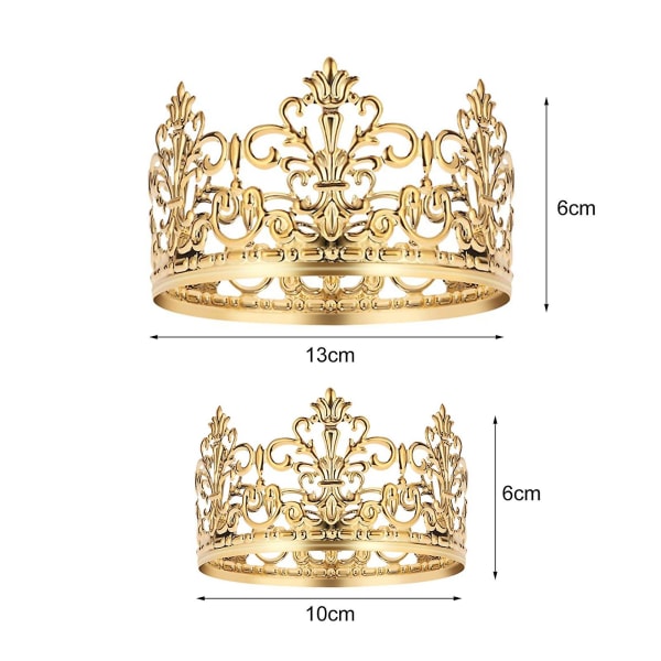 Kakkupäällinen Realistisen näköinen ruosteenkestävä metallinen kruunukakkupäällinen Royal -teemalla baby shower koristelu kotiin Rose Gold L