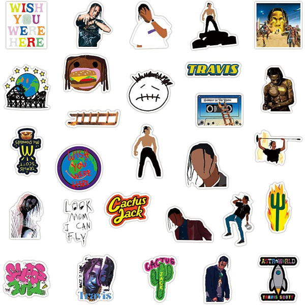 Cool Rapper Vinyl Stickers 50 stk, Singer Stickers Til Laptop Vandflasker Telefon Skateboard Bil Cykel Motorcykel Guitar Bumper