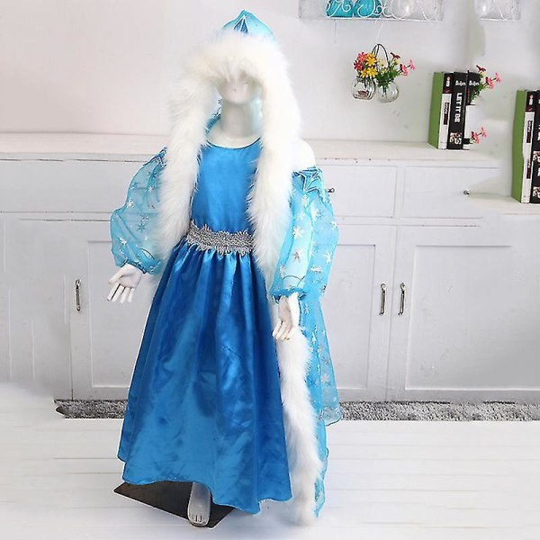 Frossen Elsa Princess Udklædning Piger Julefest Cosplay Outfit Kostume 3-4 Years