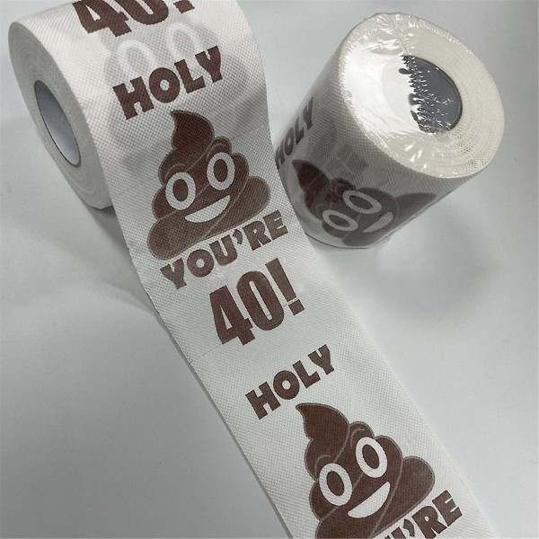 2 Roll Funny Toalettpapir Rulle Bursdagsgaver For Kvinner Menn Gave Toalettpapir Baderom Prank Joke Fun Paper, 40 Brown