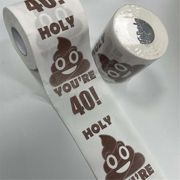 2 ruller sjovt toiletpapir rulle fødselsdagsgaver til kvinder mænd gave toiletpapir badeværelse spøg sjov papir, 40 Brown