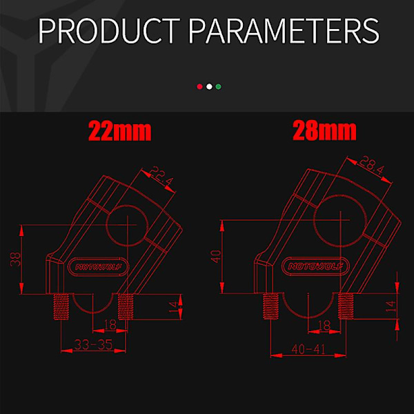 Uusi moottoripyörän 22 mm 28 mm ohjaustangon korotusnostin tankoklemmakiinnitys Hondalle Ntv650 Ntv 650 Deauville 700 Varadero 125 22mm Red