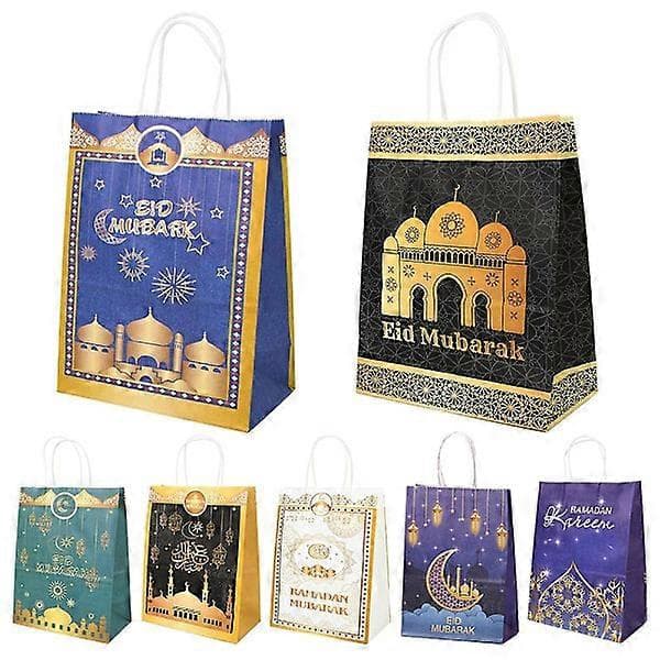 6 stk. Eid Mubarak Papirposer Gaveæsker STIL 1